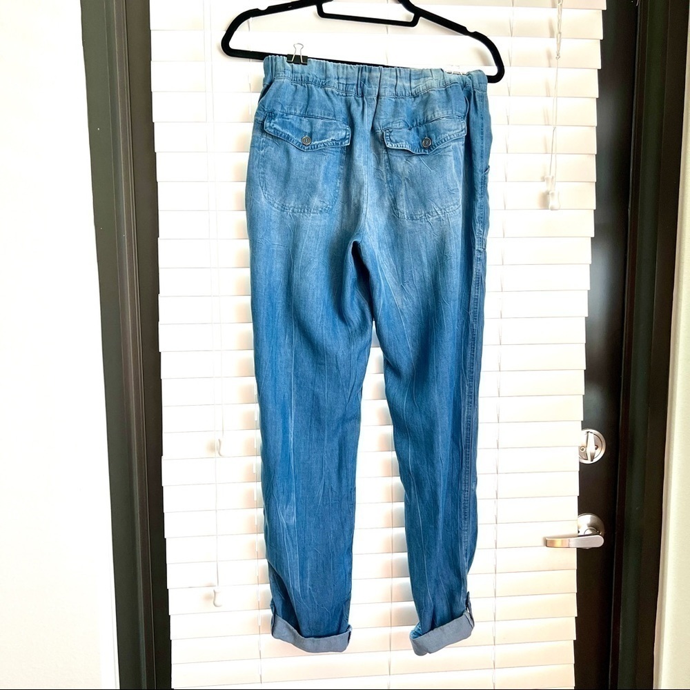 Splendid Wide leg Draw String Denim Pants with Rolled Button Ankle. Hard 2 Find! - Picture 10 of 16